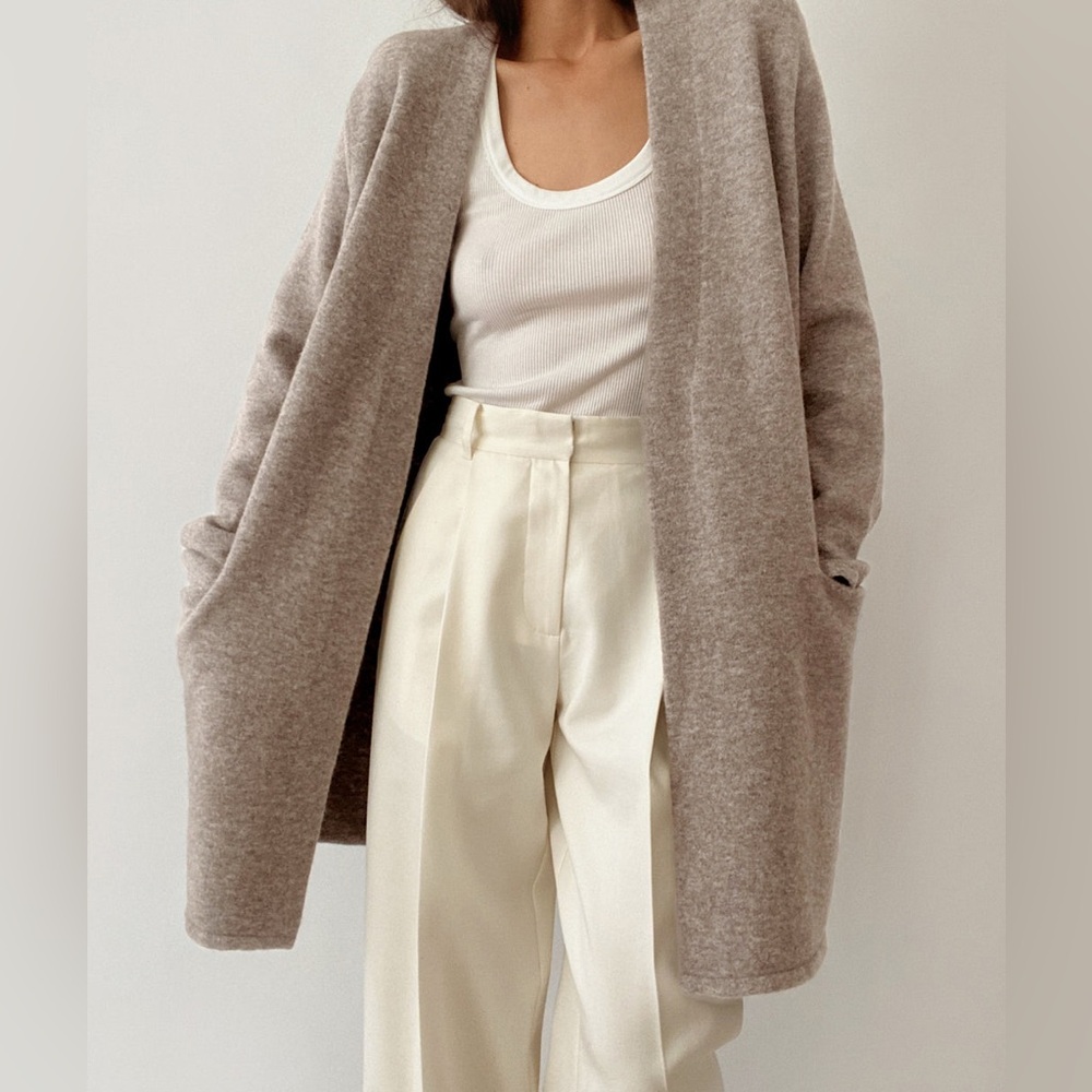 Jenni Kayne Wool Yak Long Cardigan Sweater Coat Size Large